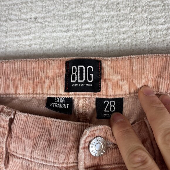 Urban Outfitters BDG Corduroy Pants Pink Slim Straight Size 28 - Picture 7 of 14